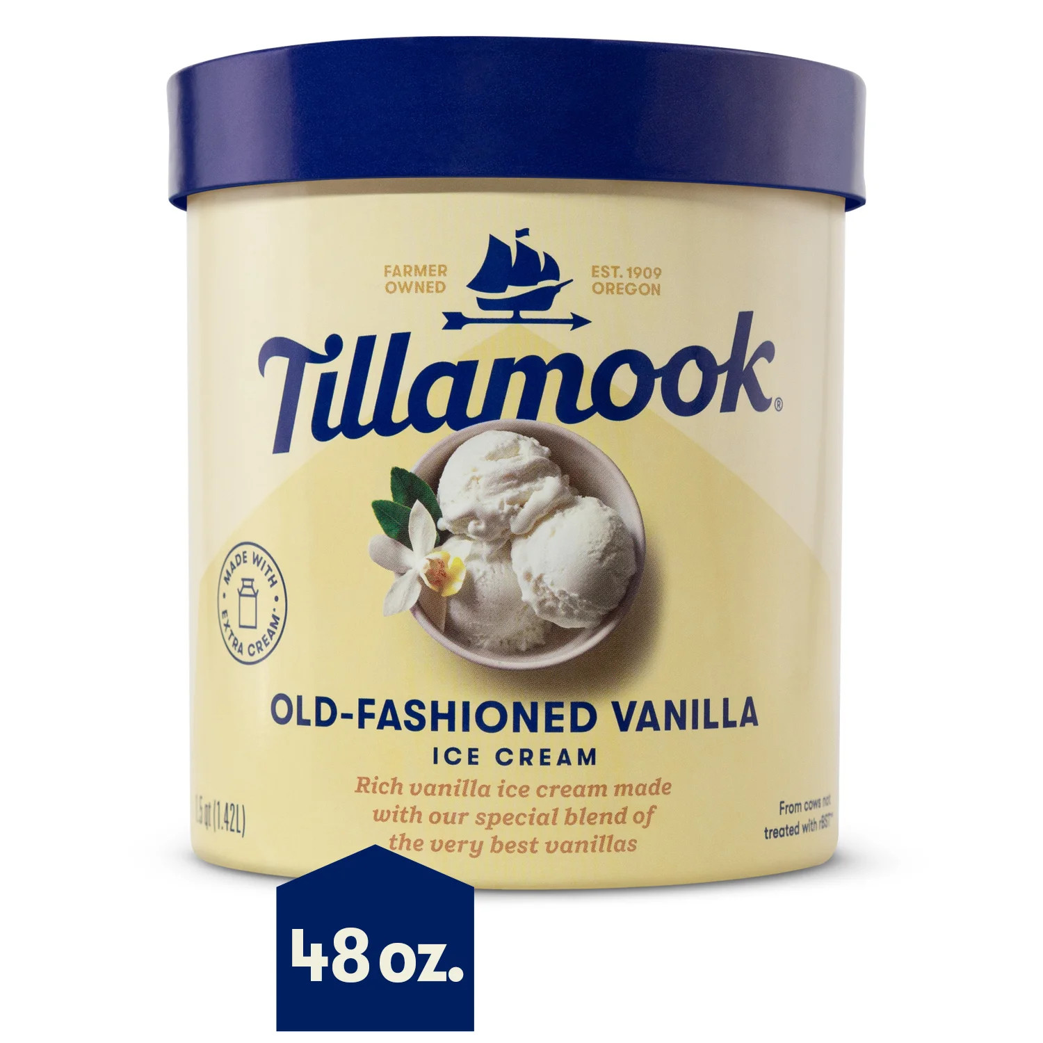 Tillamook Old-Fashioned Vanilla Ice Cream, 48 oz | Walmart (US)