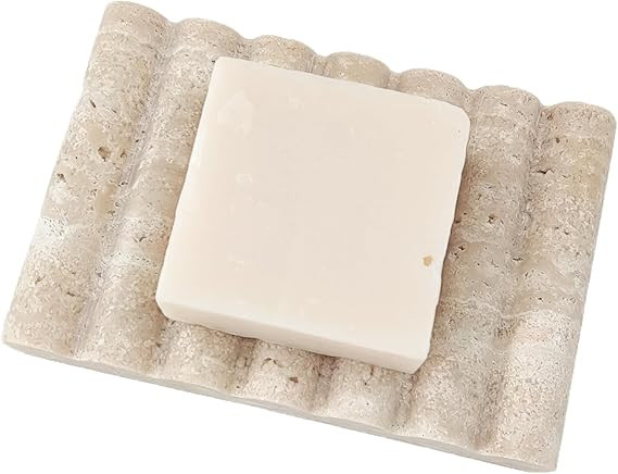 Travertine Soap Dish, Marble Self Draining Soap Holder, Sponge Holder for Bathroom, Sink, Kitchen... | Amazon (US)