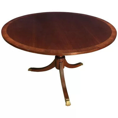 48" Round Banded Mahogany Table | Wayfair North America