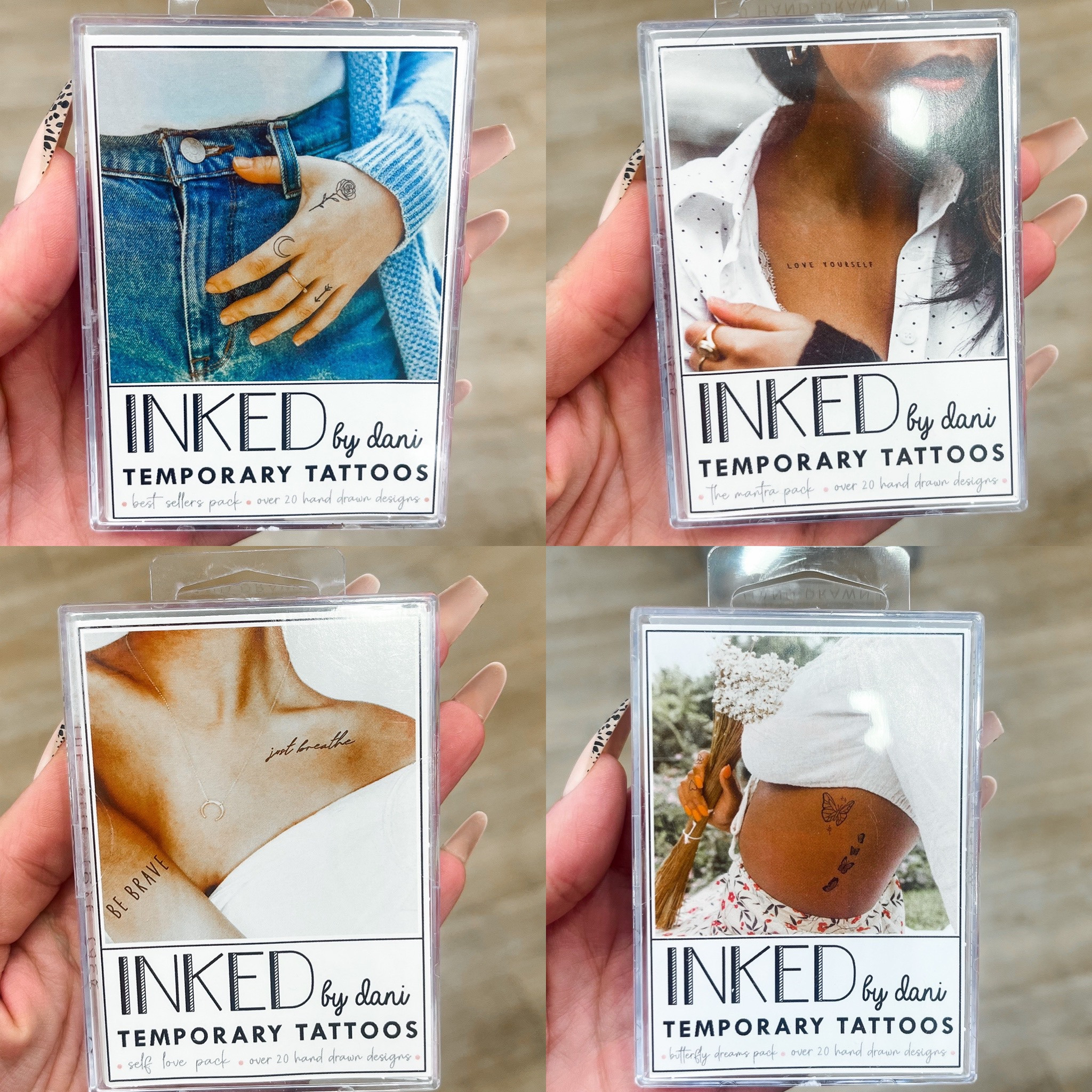 Fun & Trendy temporary fashion beauty tattoos - dainty styles. Each pack has tons of styles for under $15. Click each pack to see included styles. Great stocking stuffer!

#LTKbeauty #LTKtravel #LTKunder50