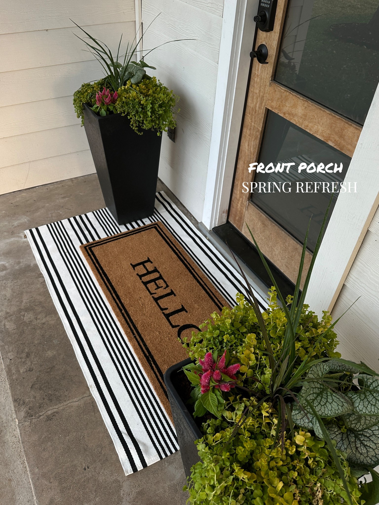 Front porch spring refresh. Hello mat is right at $20!! Such a great deal. 

Home decor, porch update, spring decor, Easter decor, home 

#LTKHome