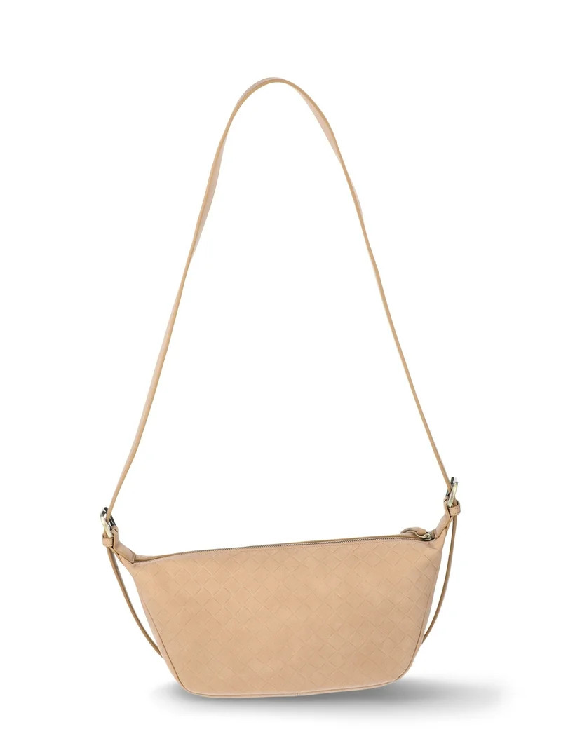 Time and Tru Women's Bean Sling Crossbody Handbag, Mocha Splash | Walmart (US)