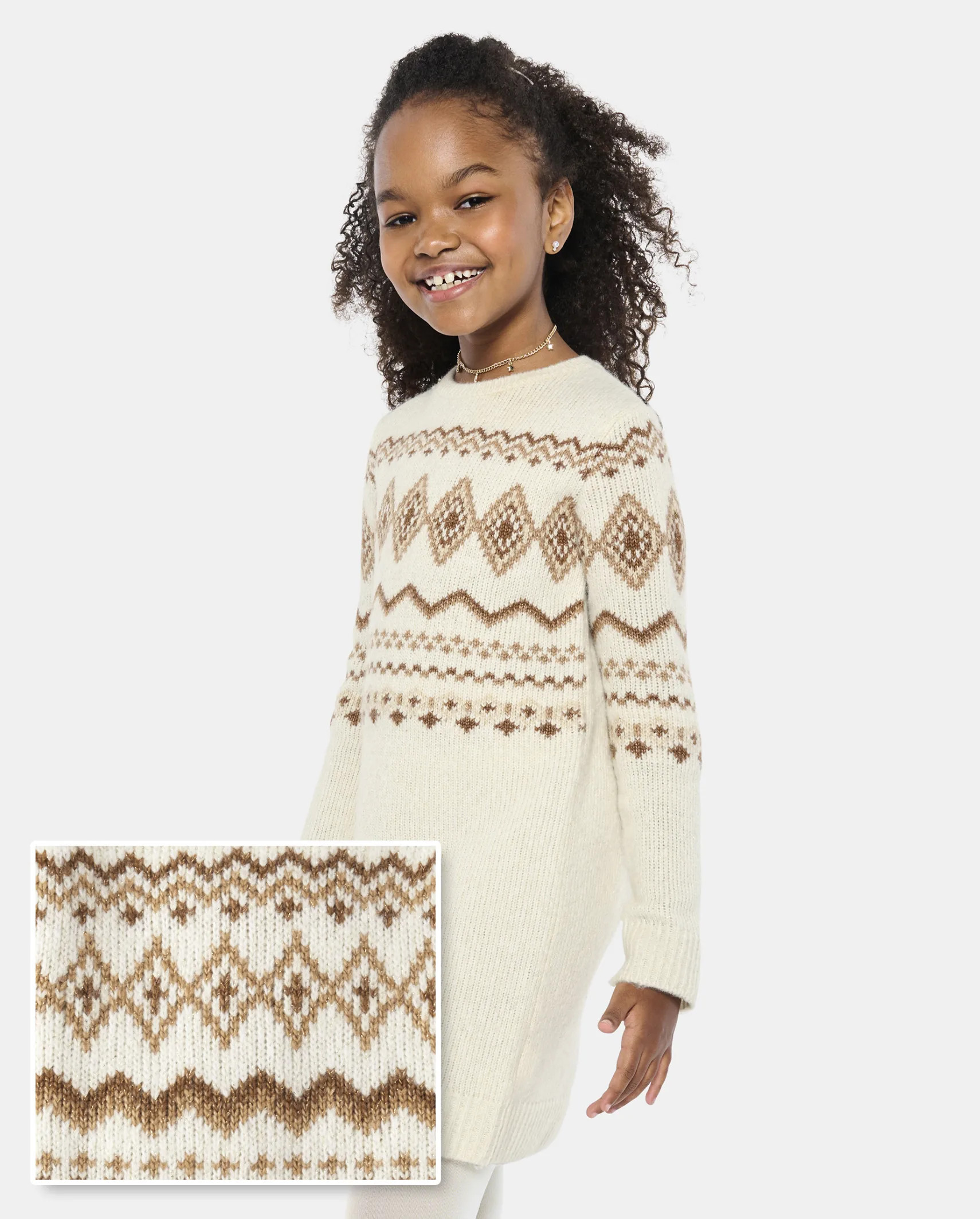 Girls Mommy And Me Fairisle Sweater Dress - bunnys tail | The Children's Place