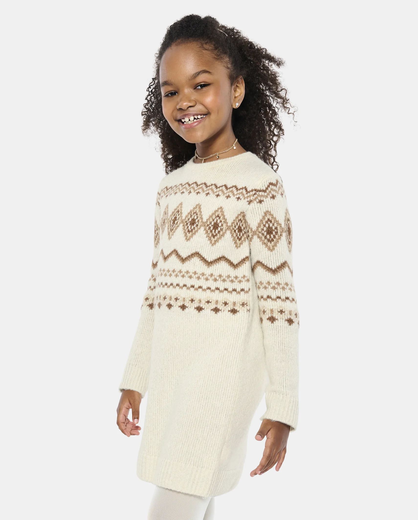 Girls Mommy And Me Fairisle Sweater Dress - bunnys tail | The Children's Place