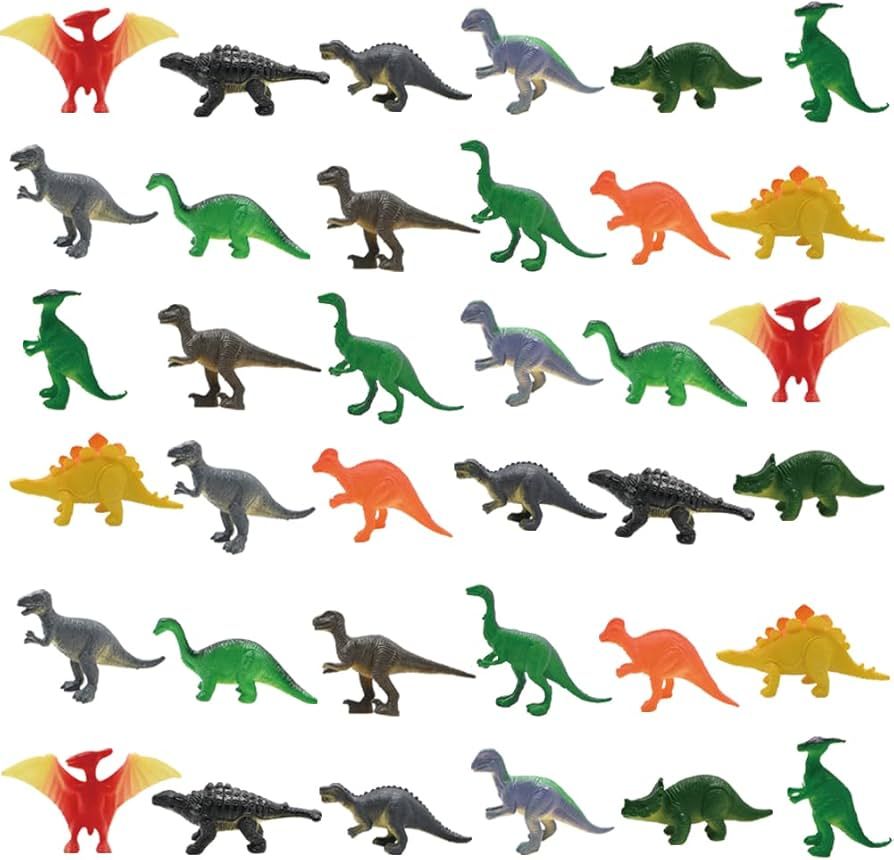 CAMIRUS Mini Dinosaur Figure, 36pcs Plastic Dinosaur Figurines Toys for Kids, Small Dino Toys for... | Amazon (US)