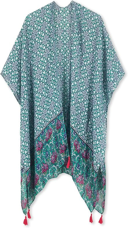 Moss Rose Women's Beach Cover up Swimsuit Kimono Cardigan with Bohemian Floral Print | Amazon (US)