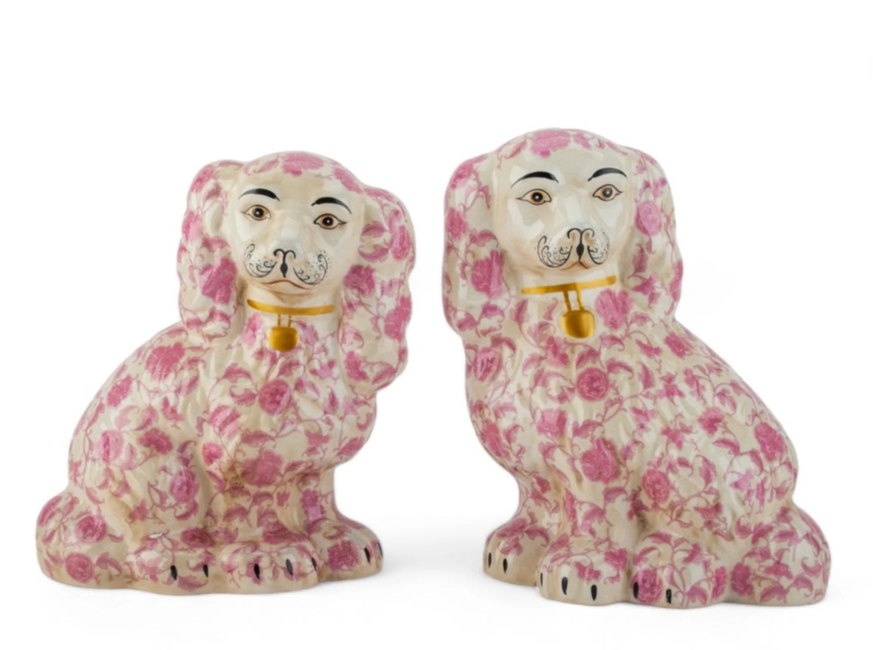 Pink Cherry Blossom Staffordshire Dogs | The Enchanted Home