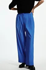 WIDE-LEG PLEATED WOOL PANTS - BLUE - Trousers - COS | COS (US)