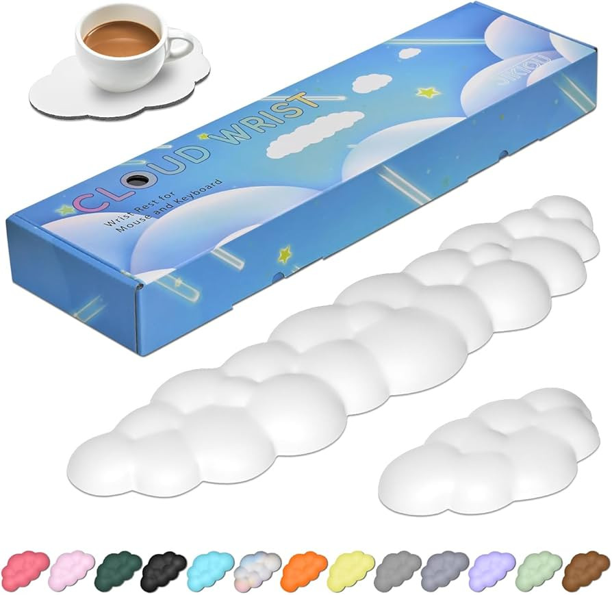 JIKIOU Upgrade Leather Cloud Keyboard Wrist Rest, Cloud Wrist Rest with Non-Slip PU Base, Comfort... | Amazon (US)