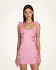 Elaina Pink Rosette Applique Mini Dress-Pink | JW PEI US