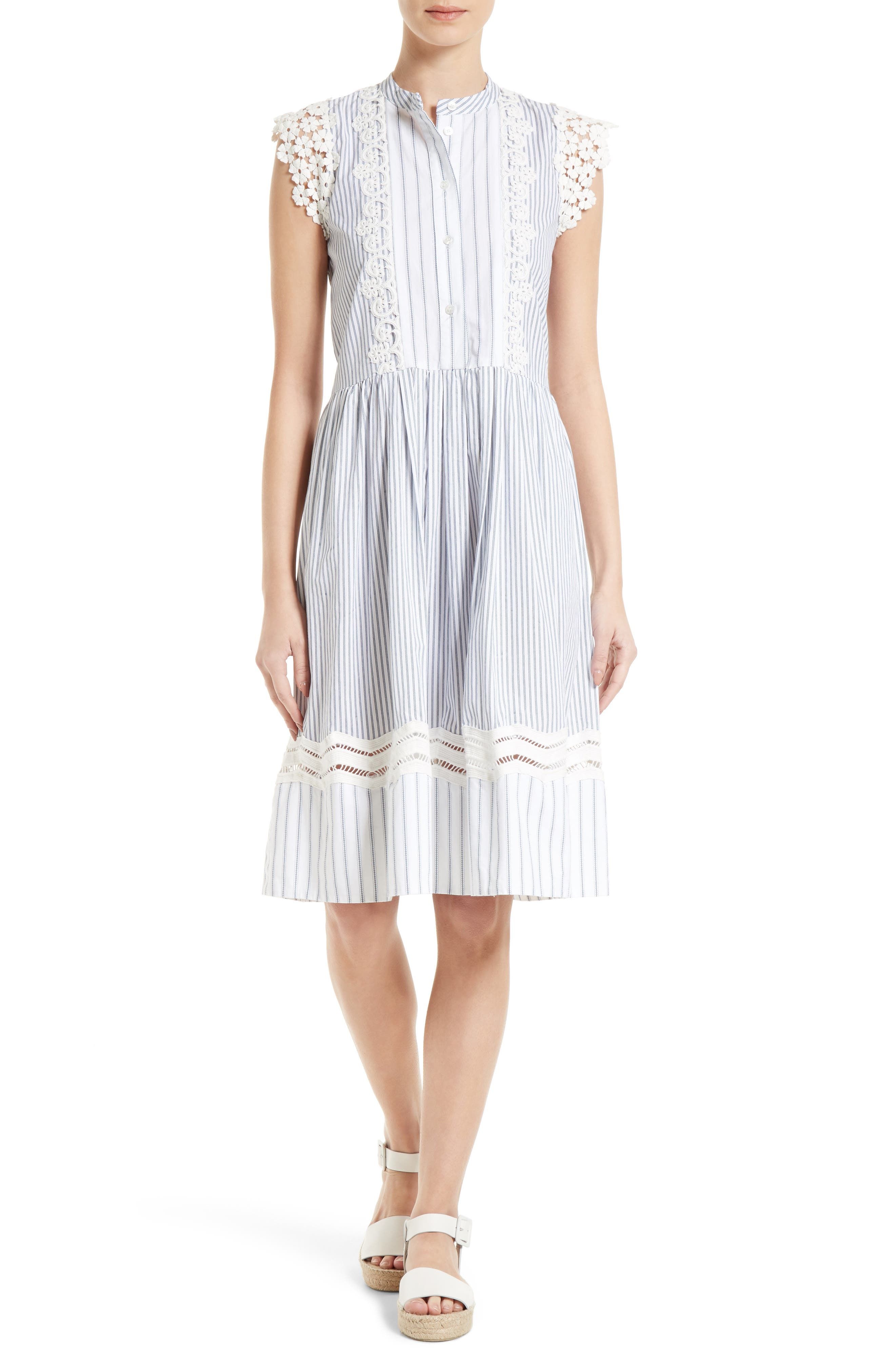 Lace & Stripe Combo Dress | Nordstrom