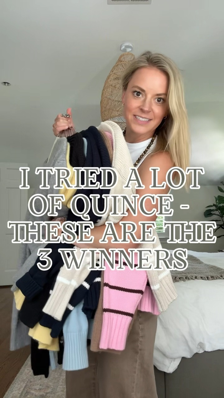 I’ve tried a bunch from Quince, and as a self-proclaimed sweater connoisseur, these are my top 3 I reach for year-round 🤍Cozy, elevated, affordable and actually hold up over time.
• I size up 1 to a medium in the striped cotton sweater for a roomier fit
• I size up 1 to a medium in the cotton boyfriend sweater for a roomier fit
• I go tts/small in the oversized cashmere sweater
• size small/tts linen shorts
@Quince #QuincePartner

#LTKmomlife