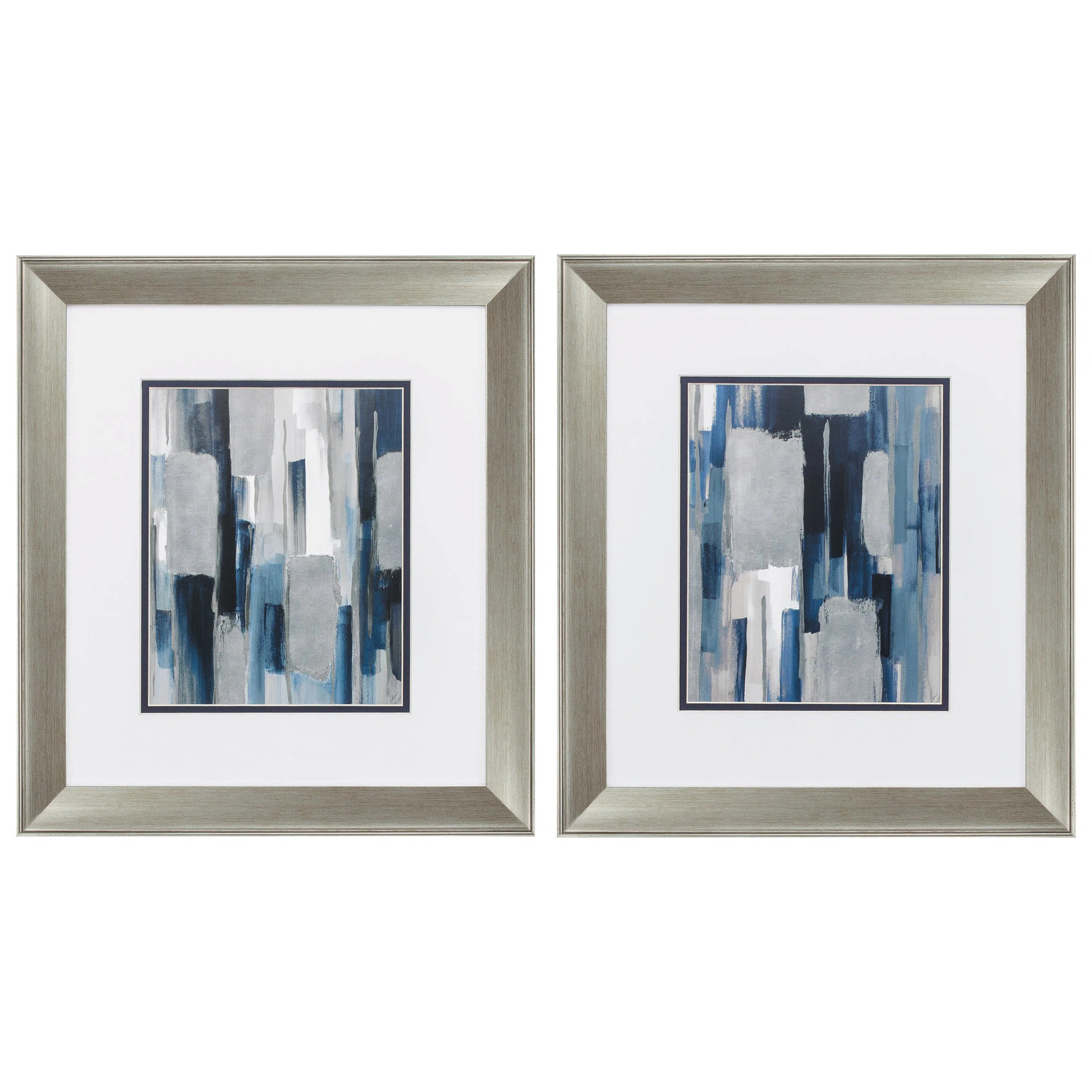 Brushed Silver Frame Mirage - 2 Piece Picture Frame Painting Print Set | Wayfair North America