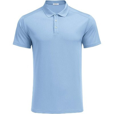 Pinspark Golf Polo Shirts for Men Quick Dry Short Sleeve Collared Shirt Slim Fit Casual Solid Stylish Polos Shirt Clear Blue M | Target