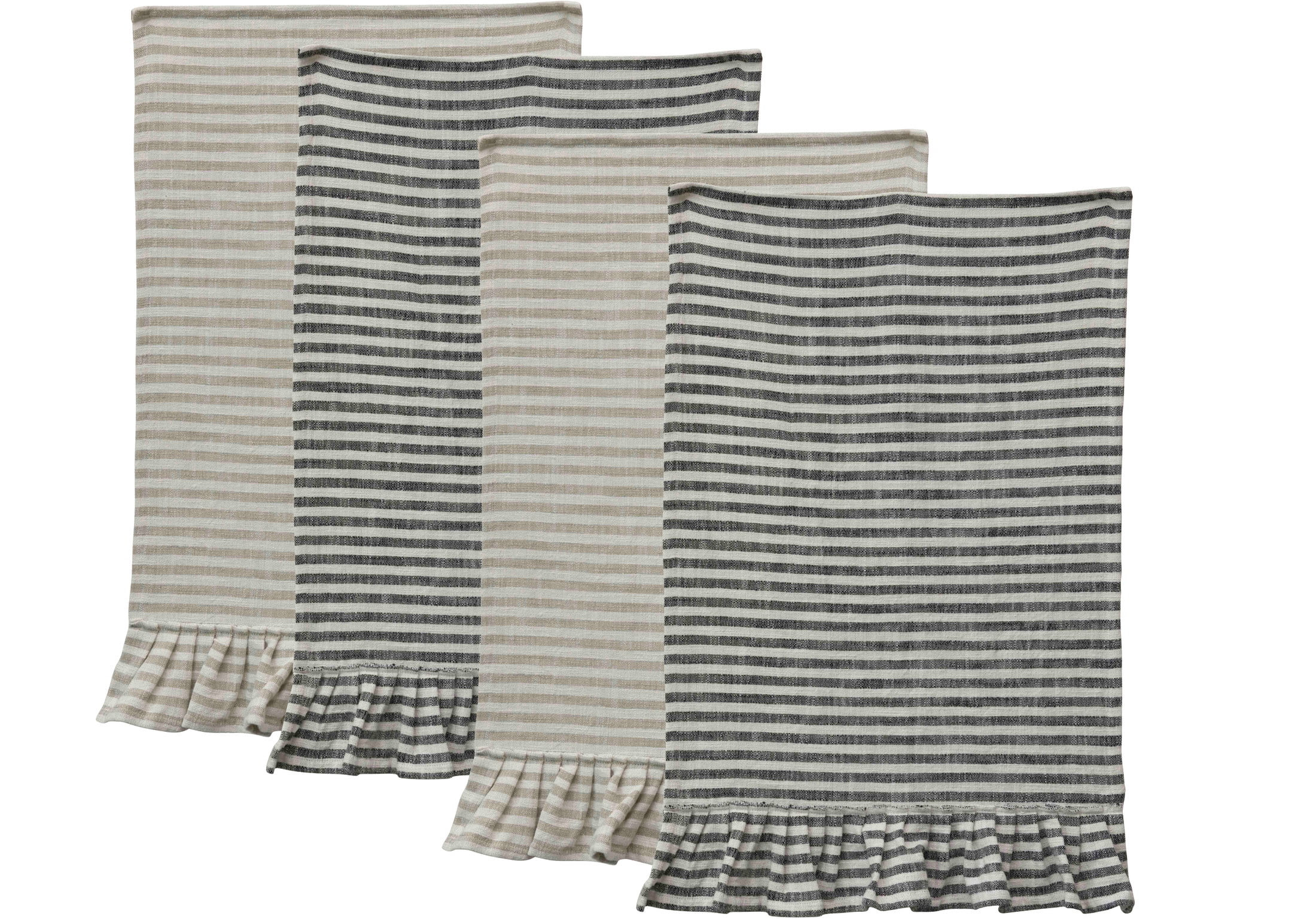 Creative Co-Op Striped Cotton Tea Towel with Ruffles (Set of 2 Colors) | Walmart (US)