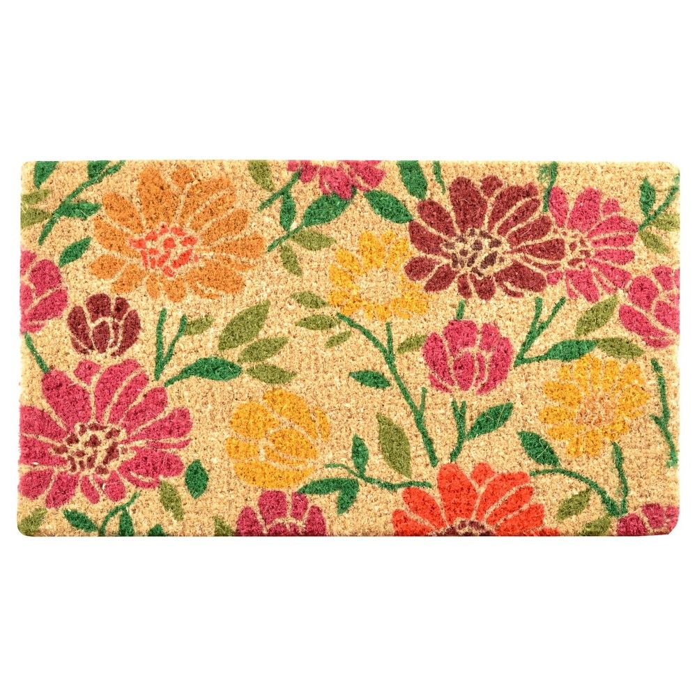 HomeTrax Coir Mat Doormat - Spring Daisies (18"" x 30"") | Target