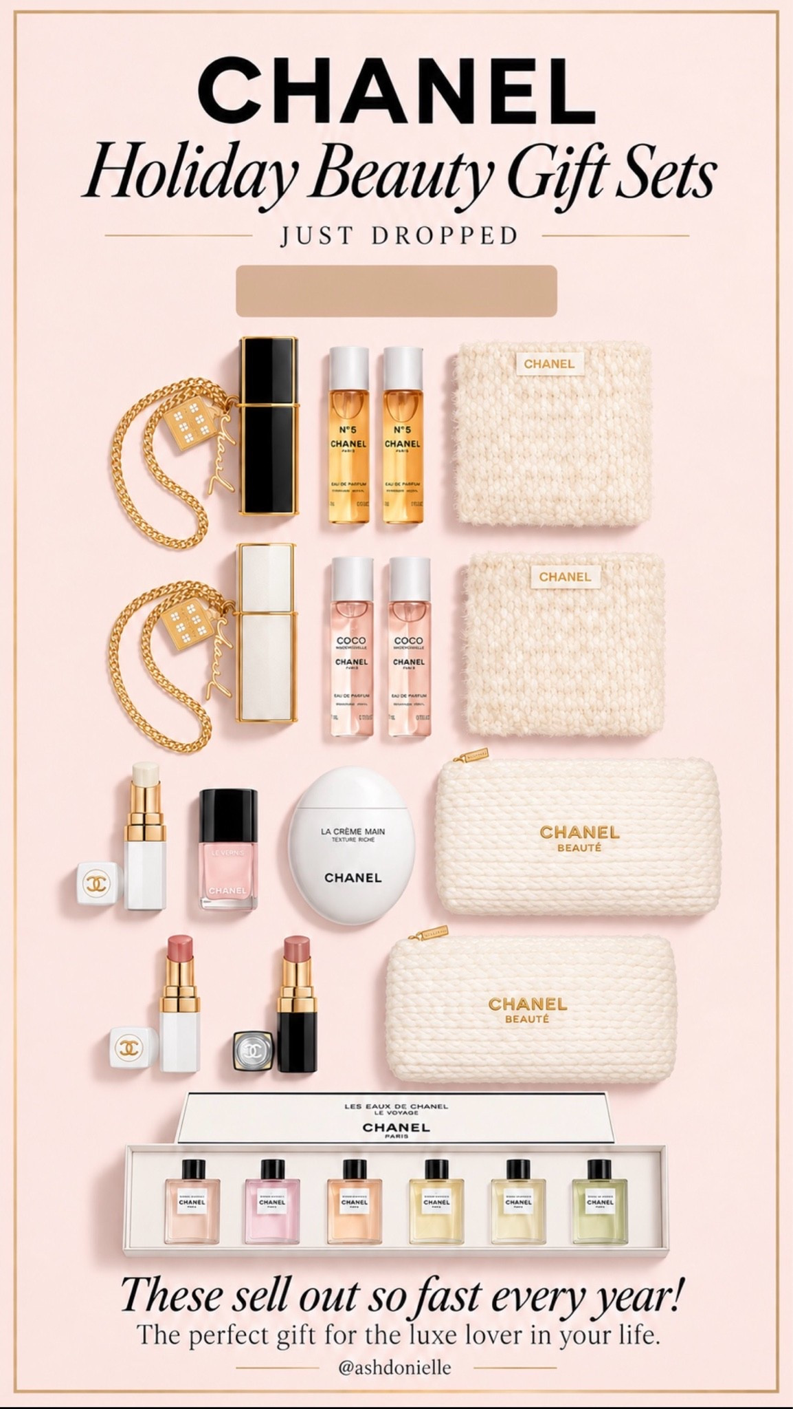 Chanel gift sets just dropped! Sell out fast every year 👏🏻