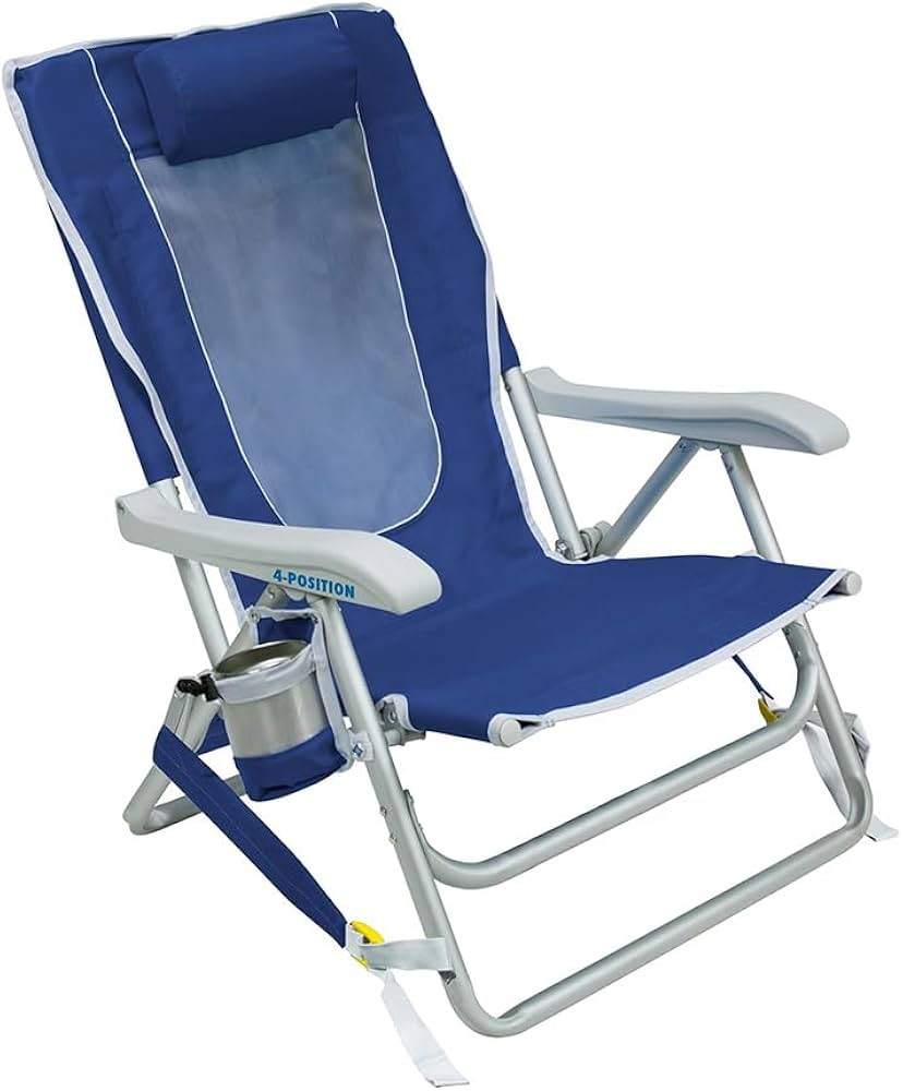 GCI Outdoor Backpack Beach Chair | Reclining Folding Chair with Durable Armrests, Drink Holder & ... | Amazon (US)