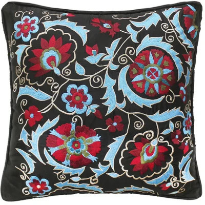 Bohemian Quach Silk Embroidered Handmade Pillow | Wayfair North America