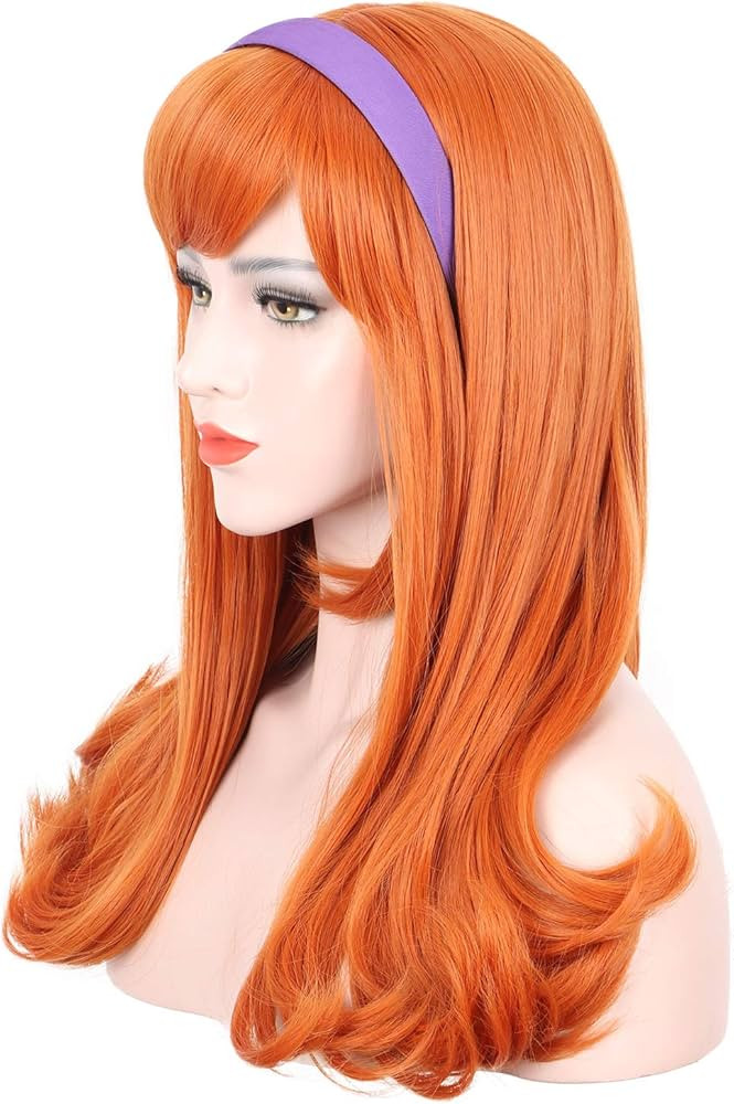 karlery Adult Women Long Curly Orange Bangs Daphne Wig Halloween Cosplay Costume Party Wig (Free ... | Amazon (US)