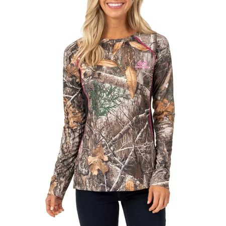 Women's Camo Long Sleeve Color Block Performance Tee Shirt | Walmart (US)