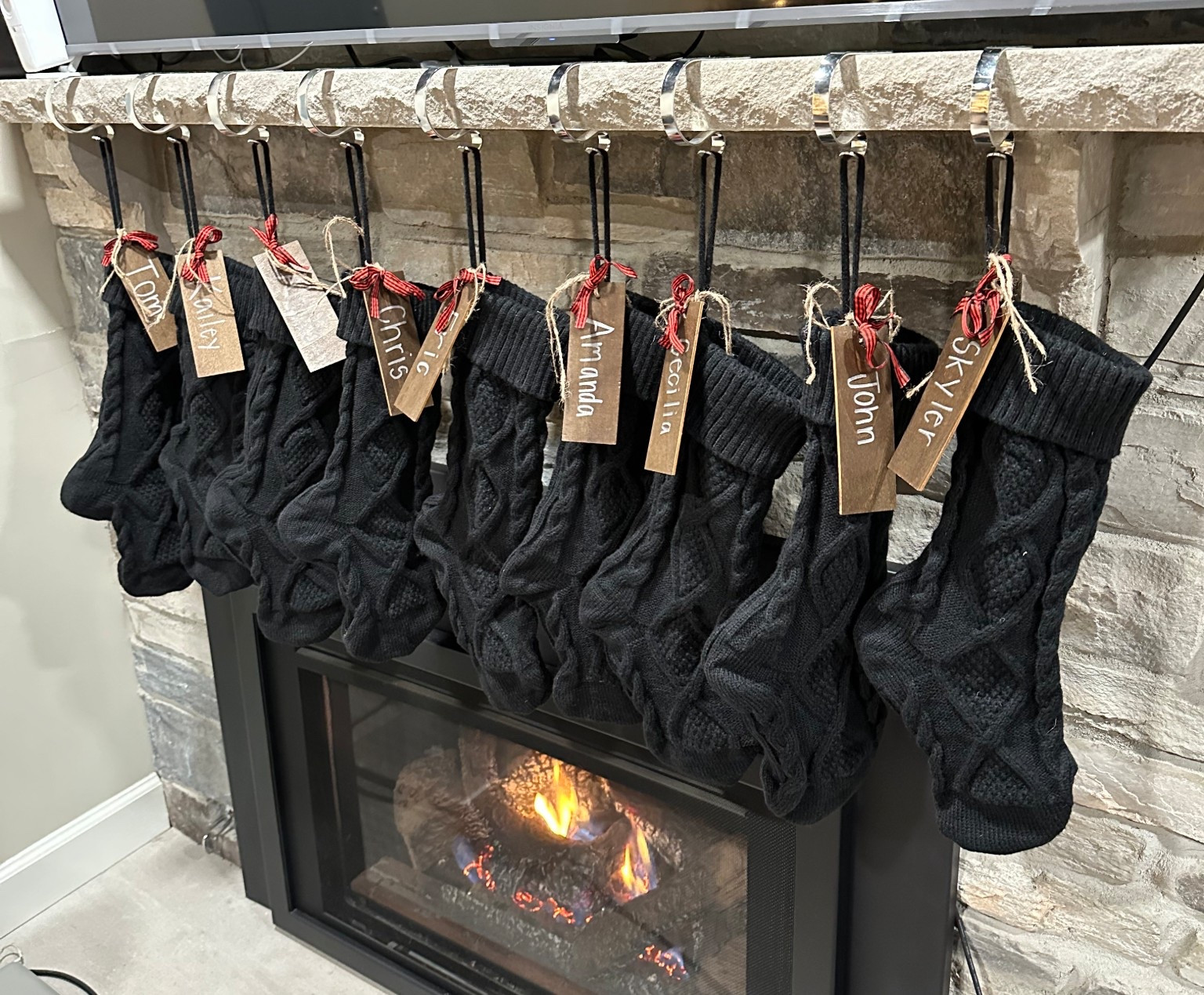 I got these set of black knit stockings for my husbands coffee shop and they look so good! The best part about them is they come with everything you need - from the stocking, the hooks, tags and markerrs

#LTKHoliday #LTKHome #LTKSeasonal