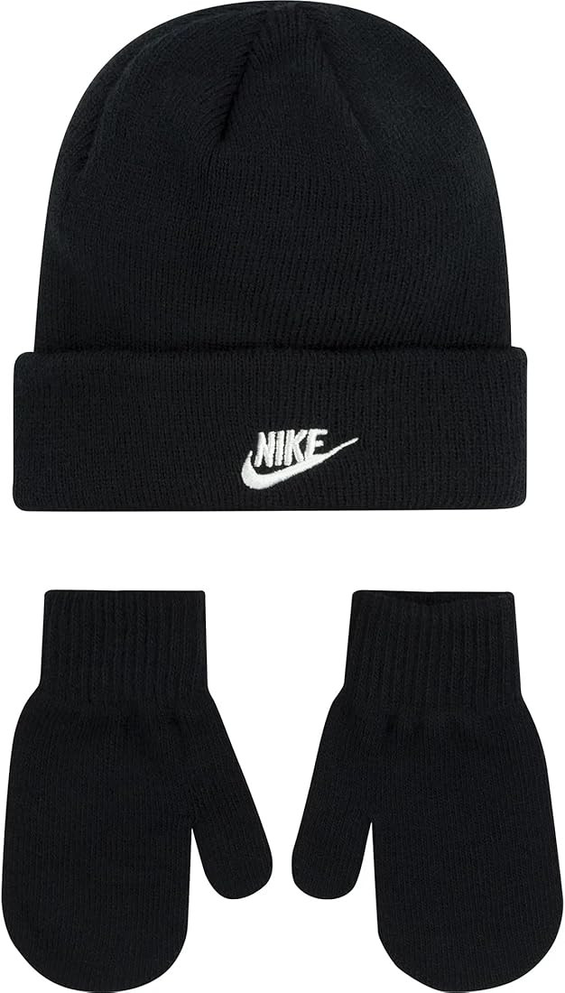 Nike Baby Boys Beanie and Mittens 2 Piece Set (B(6A2961-023)/W, 12-24 Months) | Amazon (US)