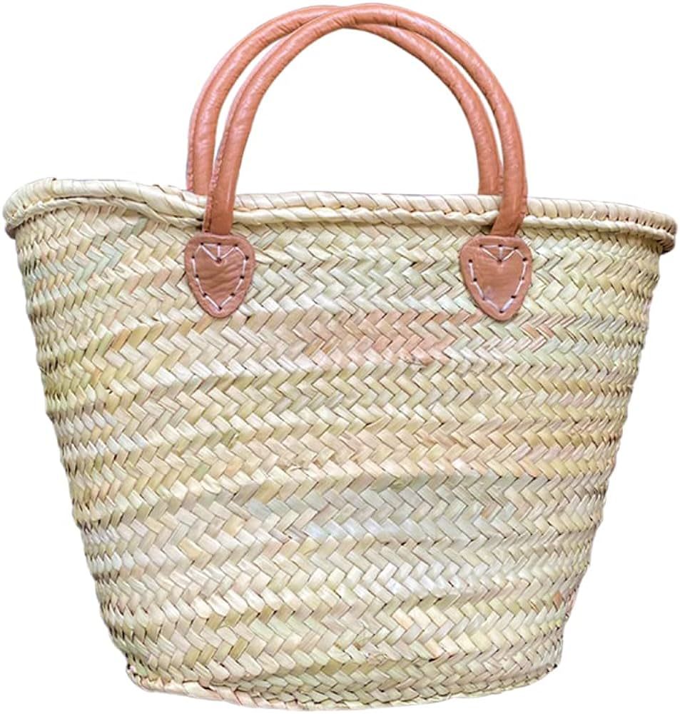 purifyou French Market Basket Bag, Small (14x7) Handmade Moroccan Seagrass Basket Straw Bags For ... | Amazon (US)