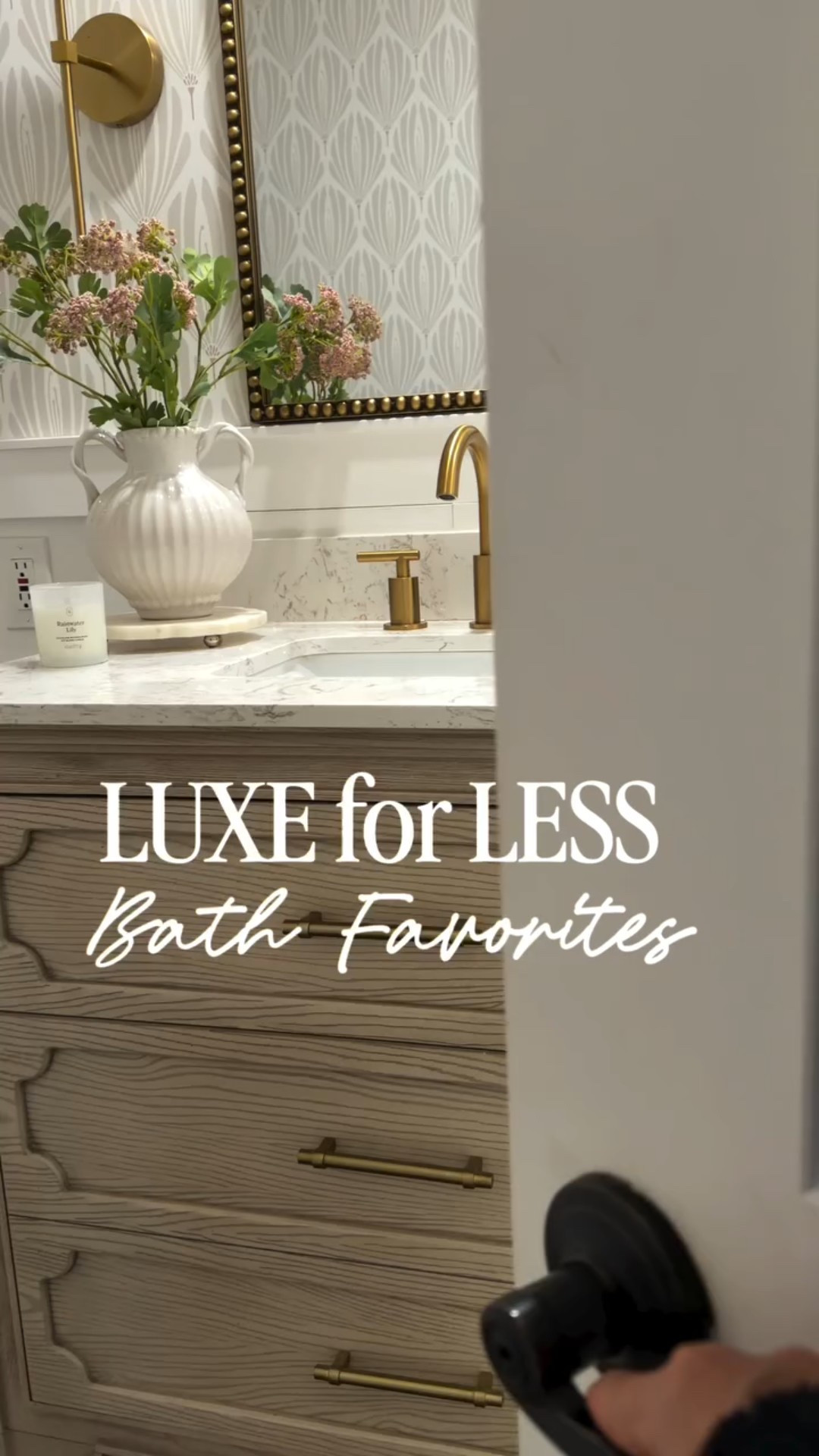 BOUGIE ON A BUDGET BATH FAVORITES — LUXE FOR LESS 🤍

You don’t need a big budget to get that high-end bathroom look. These top-selling favorites make it easy to elevate your space for less:

-Beaded arched mirror
-Battery-operated sconces
-Brass faucet
-Automatic trash can
-Brass toilet handle — swapping this from stainless was such a simple, affordable upgrade
-Vanity — mine is out of stock, but I linked several similar options that won’t break the bank
-Soap Dispensers & Scalloped Tray
- Prettiest Vase & Stems


Neutral home • looks for less • designer dupes • bathroom inspo

#neutraldecor #designonabudget #lookforless #bathroominspo #topsellers fyp

#LTKHome #LTKSaleAlert