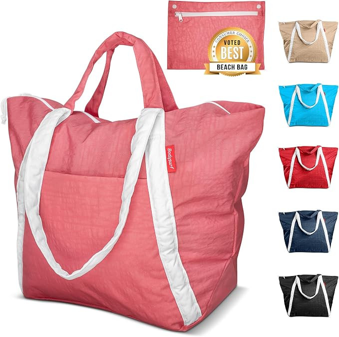 Bodysurf Beach Bags Waterproof Sandproof - Packable Foldable Nylon Zipper Tote Bag for Travel Lig... | Amazon (US)