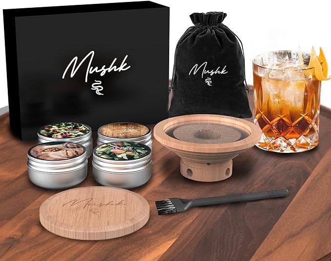 Amazon.com: Mushk Cocktail Smoker Kit with Velvet Bag - Whiskey Smoker Kit - Old Fashioned Cockta... | Amazon (US)