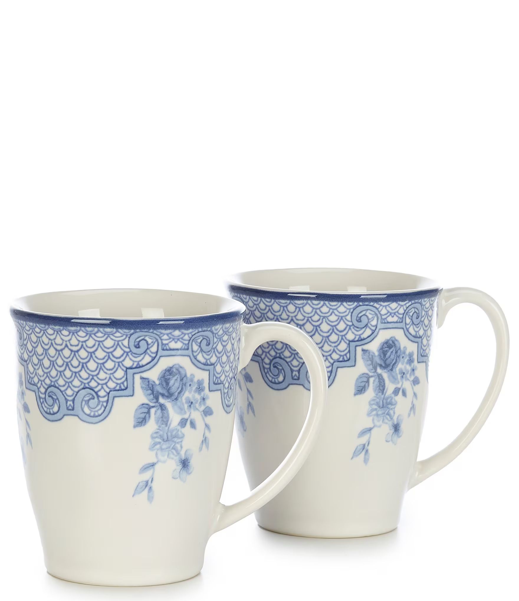 Caroline Collection Blue & White Chinoiserie Coffee Mugs, Set of 2 | Dillard's