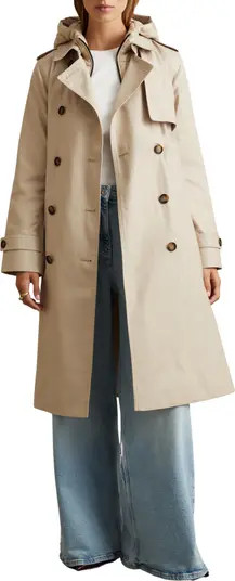 Reiss Azura Trench Coat with Removable Quilted Hood | Nordstrom | Nordstrom