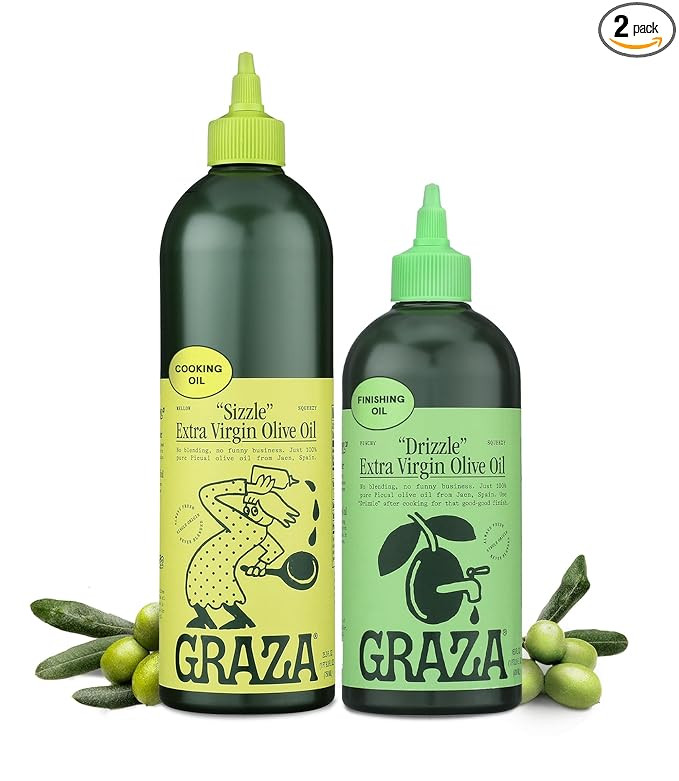 Graza Extra Virgin Olive Oil Variety Pack, Sizzle & Drizzle - High Polyphenol Peak Harvest EVOO C... | Amazon (US)