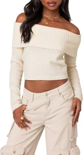 EDIKTED Tamara Foldover Off the Shoulder Sweater | Nordstrom | Nordstrom