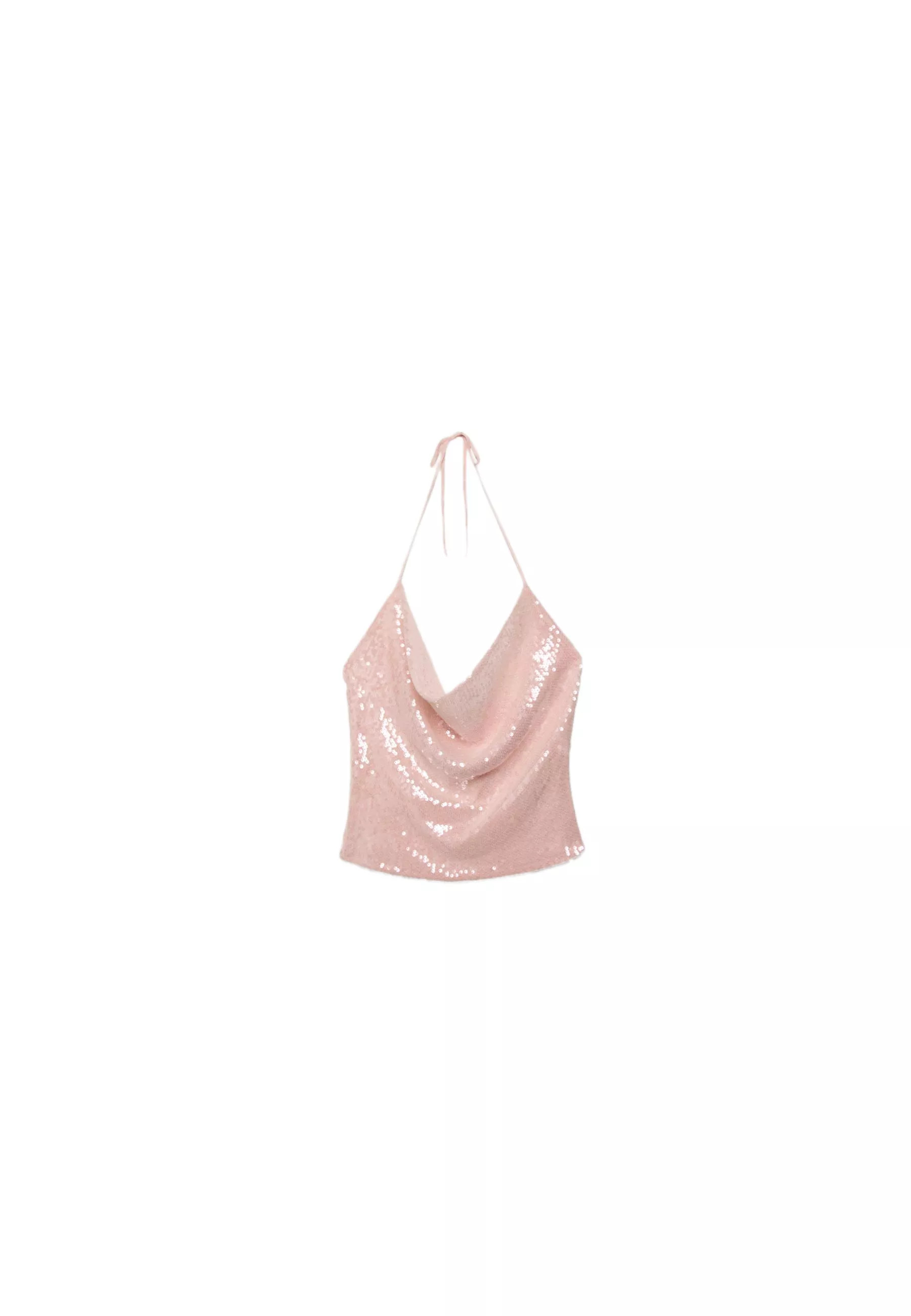 Sequin halter top - Women's See all | Stradivarius United Kingdom | Stradivarius (UK)