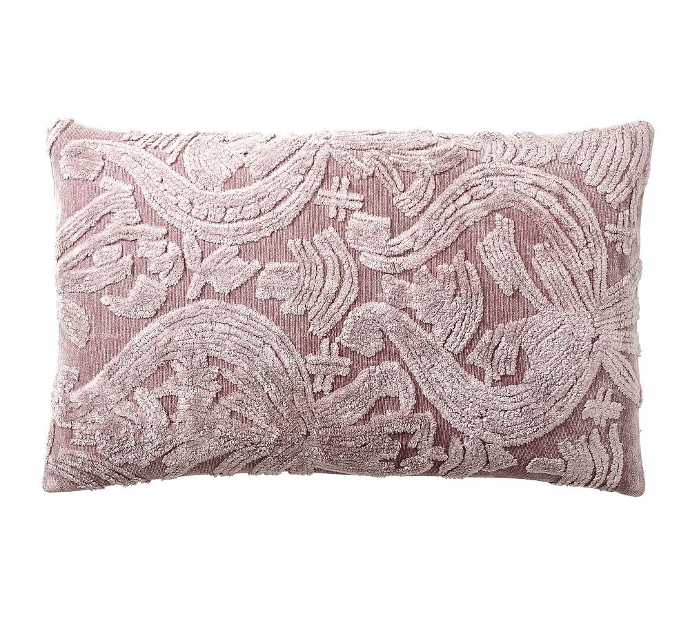 Natalia Jacquard Lumbar Pillow Cover, 16 x 26"", Thistle | Pottery Barn (US)