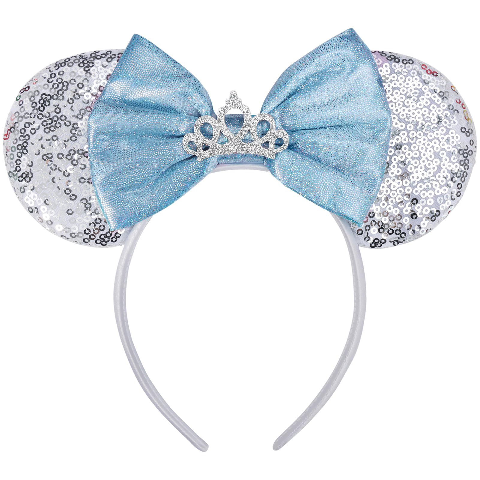 UNSPAZ Mouse Ears Headband, Princess Ears for Women Adult Kids, Sequin Headband Park Ears Trips Party Cosplay Costumes Accessories | Amazon (US)