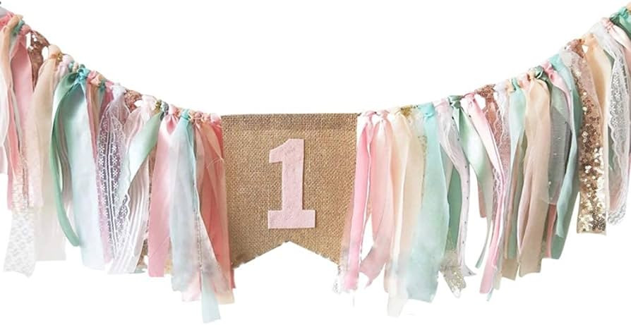 Baby Birthday Decoration - 1st Birthday Baby High Chair Banner Chair Tutu Skirt Decoration for Bi... | Amazon (US)