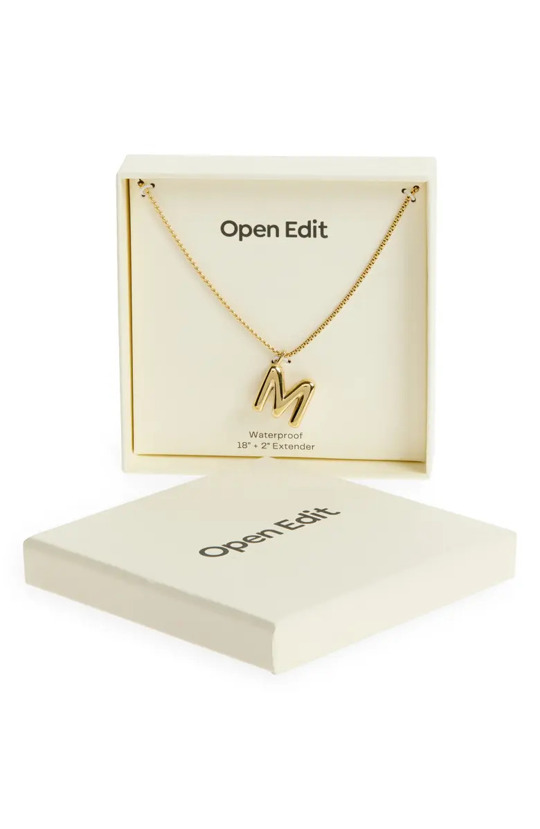 Open Edit Waterproof Bubble Initial Pendant Necklace | Nordstrom | Nordstrom