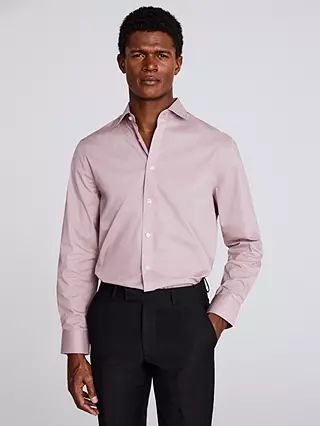 Moss Regular Fit Stretch Shirt, Pink | John Lewis (UK)