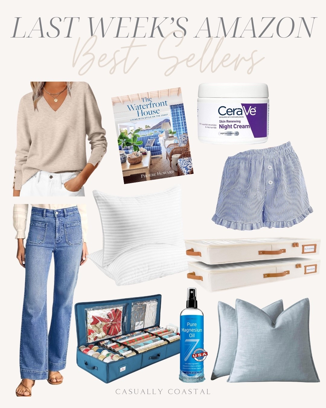 Last Week’s Amazon Best Sellers

Amazon pillows, Amazon pillow covers, Amazon book, Amazon sweater, Amazon jeans, coastal book, The Waterfront House, pure magnesium oil spray, low profile under bed storage container, Amazon storage solution, high waisted stretchy jeans, linen throw pillow cover, blue pillow covers, v neck sweater, neutral sweater, wrapping paper storage container, boxer shorts, ruffle pajama shorts, cerave skin renewing night cream, bed pillows 

#LTKFindsUnder100 #LTKHome #LTKFindsUnder50