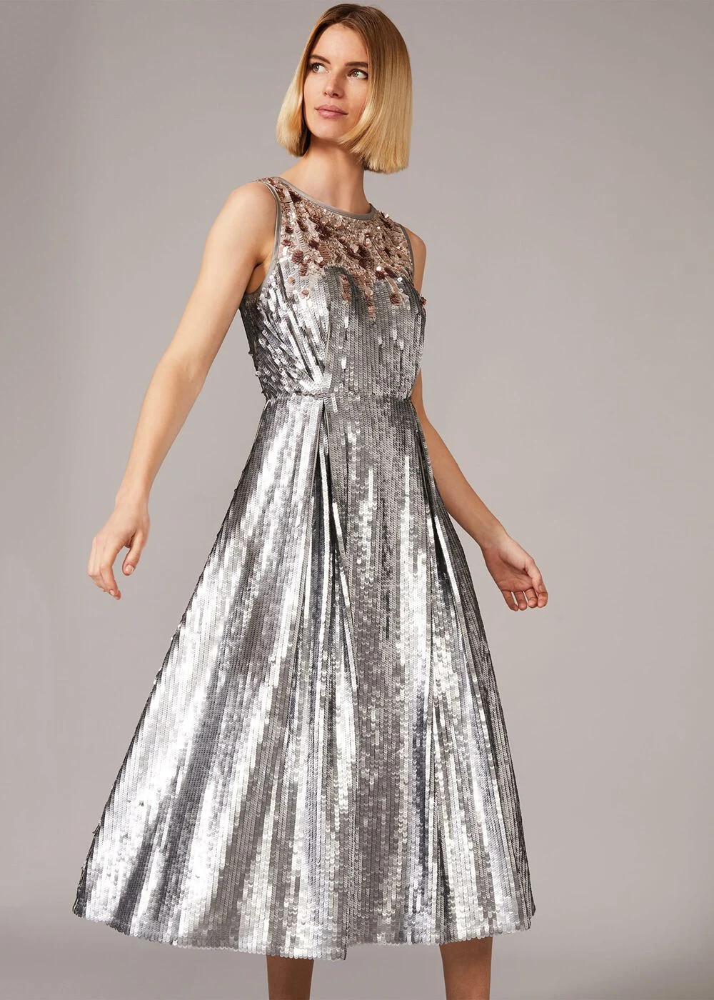 Lainey Shimmer Sequin Midi Dress | Phase Eight UK | | Phase Eight
