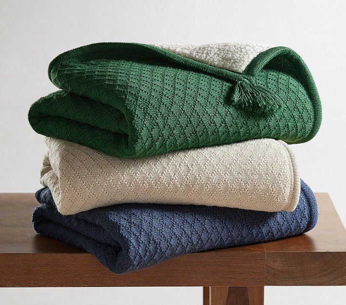 Luxe Cable-Knit Sherpa Baby Blanket | Pottery Barn Kids