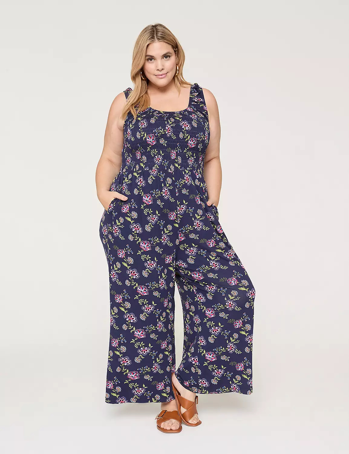 Smocked-Bodice Jumpsuit | Lane Bryant (US)