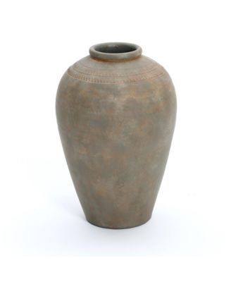 LuxenHome Rustic Ceramic Flower Vase, 14'' Brown Terracotta Urn Vases for Room Decor, Vintage Pottery Living Room Decor, Modern Farmhouse Floor Vase H | Macy's