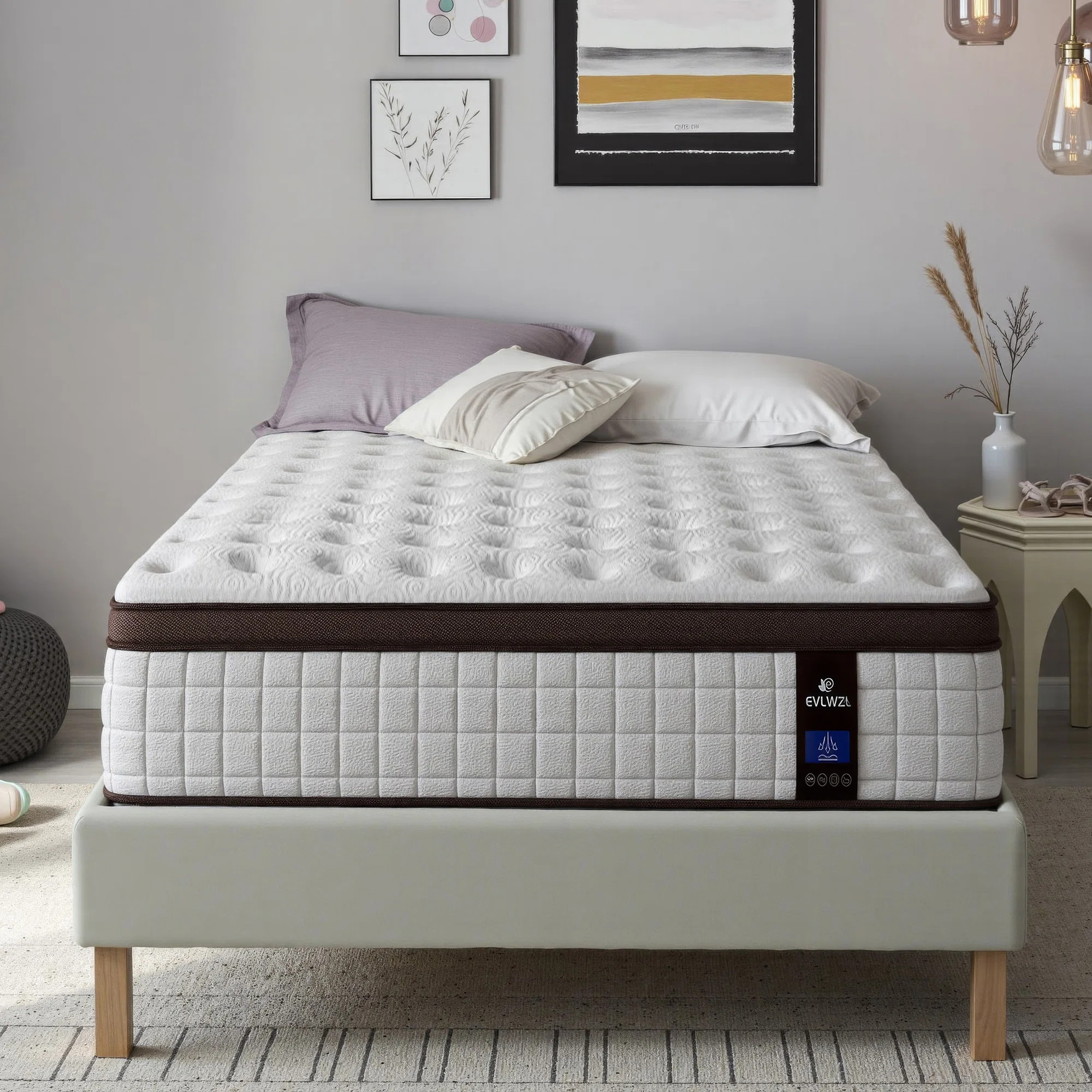 Medium Bamboo Cooling Memory Gel Foam Mattress With Charcoal | Wayfair North America