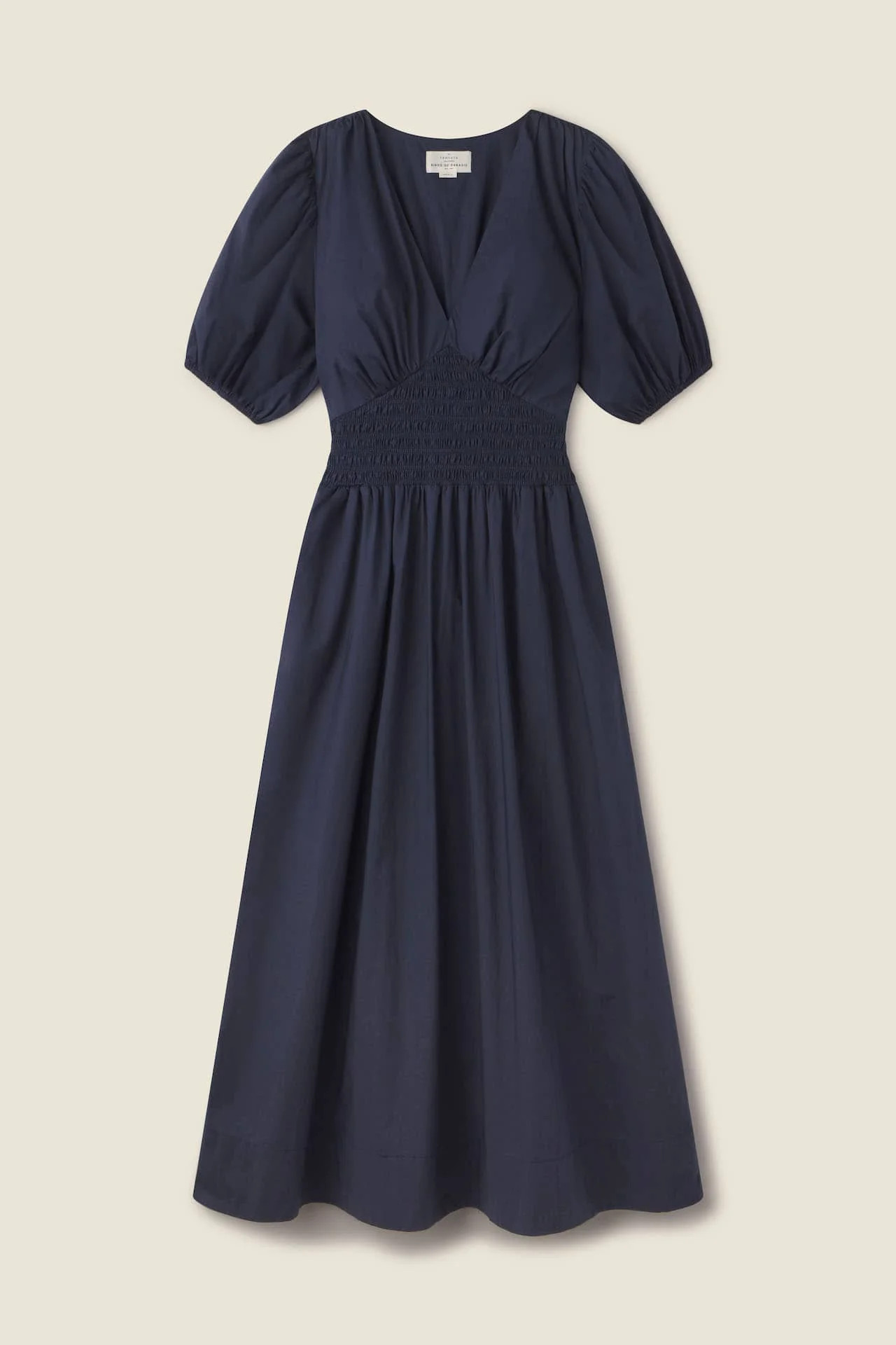 Sonia Dress Navy Poplin | TROVATA