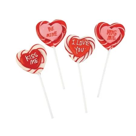 Frosted Heart-Shaped Swirl Lollipops | Walmart (US)