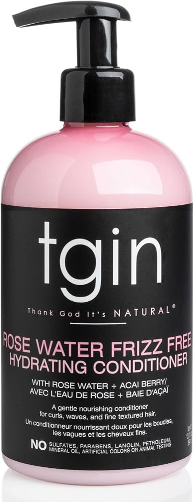 tgin Rose Water Frizz-Free Hydrating Hair Conditioner – Lightweight Moisture & Shine for Curly ... | Amazon (US)